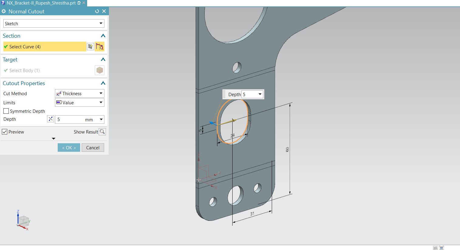 Sheet Metal Bracket II Design using Siemens NX SkillLync